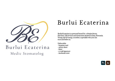 Burlui Ecaterina Brand branding dentist design graphic design logo vector