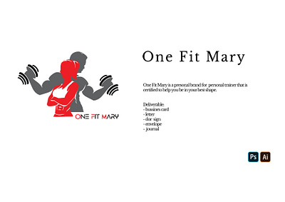 One Fit Mary Brand branding design fit graphic design logo sport trainer vector woman