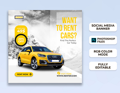 Car Social Media Post Templates I Social Media Banner ad banner brand design brand identity branding car ad banner facebook ads instagram instagram ad instagram banner instagram post instagram stories instagram templates minimal social media ads social media banner social media design social media post social media templates web banner