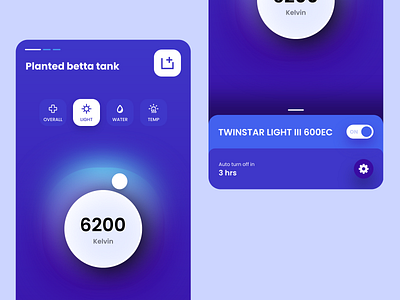 Smart Aquarium App adobe xd app app idea aquarium clean colorful conceptual metrics minimal mobile app mobile design modern neumorphism product design smart app smart home water quality xd