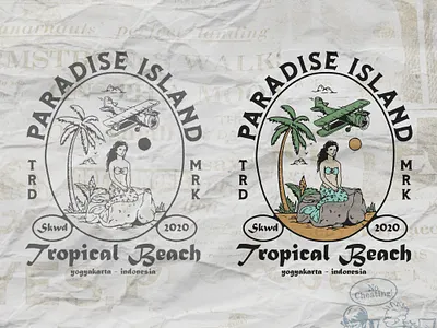 Paradise Island artwork badge branding design graphic design illustration logo vintagedesign