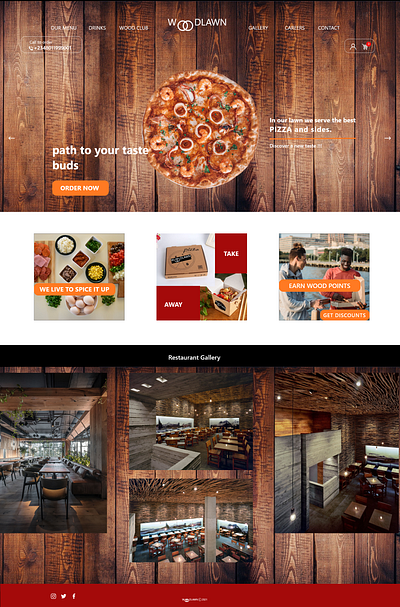 FOOD WEBSITE: WOODLAWN design food web food website product design restaurant ui ui design ux ux design website