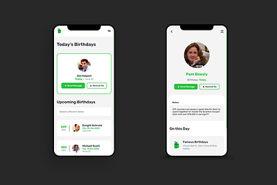 Birthday Buddy app birthday app birthdays design flat minimal reminder ui ux web design web development