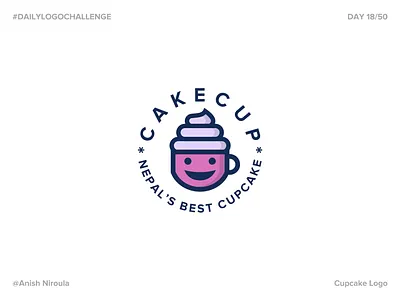 CAKECUP - Cupcake Logo | Day 18 #DailylogoChallenge cakecuplogo cupcakelogo dailylogochallengeday18 dlc logodesign visualdesign