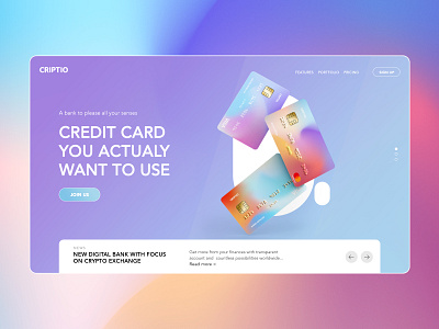 Criptio - digital bank app design exploration inspiration learning minimal slovakia ui ux web