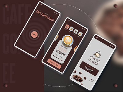 Coffee shop table menu UI 3d adobe illustrator cafe coffee design menu mobile table menu