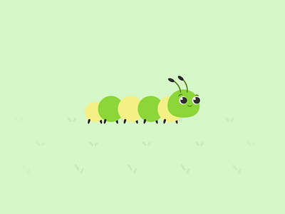 Caterpillar Movement LottieFiles Animation aftereffect animate animation app caterpillar character design flat design gif lottieanimation lottiefiles mascot minimal motion movement vector walking