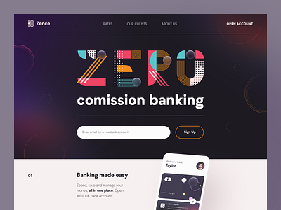 Zero Website interface product service startup ui ux web website