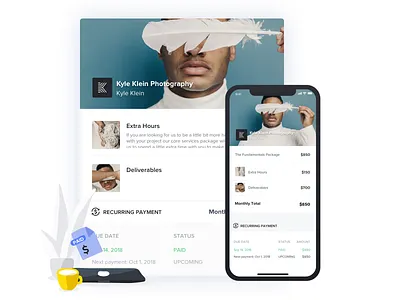 HoneyBook Invoice brand illustration ui