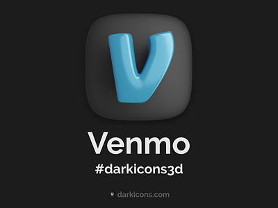 Venmo 3D Icon 3d 3dicon darkicons3d download free icon ios mobile venmo