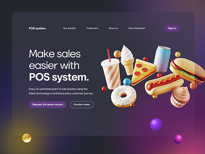 Landing Page 3d dark dark theme design landing landing page product product page ui ux