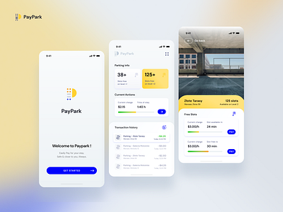 Paypark app application application ui carparking design digital wallet figma graphic design minimal parking parking app parkingapp ux wallet