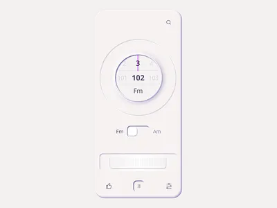 07 Daily UI. Neumorphic Radio 2021 app button clean design iphone logo minimalism neumorph neumorphic neumorphism new simple skeumorph skeumorphic trend ui ux white
