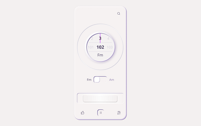 07 Daily UI. Neumorphic Radio 2021 app button clean design iphone logo minimalism neumorph neumorphic neumorphism new simple skeumorph skeumorphic trend ui ux white