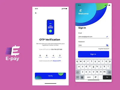 E-Pay branding design pay ui ui design