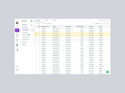 Order list for ERP system app clean dashboard design interface interface design list order typography ui ux