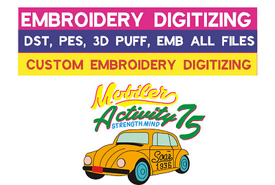 Embroidery Digitizing DST, PES,3D PUFF, EMB ALL FILES