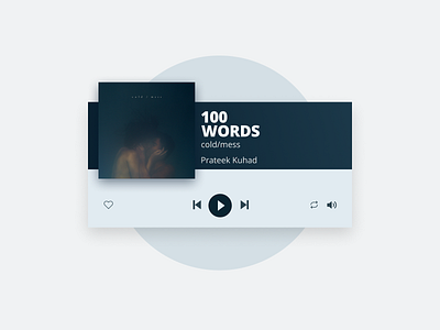 Music Player App UI Design [Prateek Kuhad][cold/mess][100 words] app clean clean ui daily ui dailyui design flat minimal music music app music player app music player ui playlist prateekkuhad spotify ui ux web