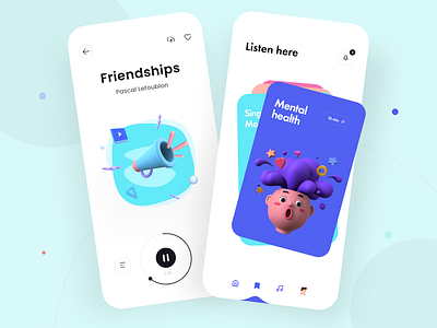 Music App - Mobile Design Concept 2021 2021 design 2021 trend 3d alphadesign app design app ui app ux clean design designs graphic design julius branding mobile mobile design mobile ui mobile ux modern mobile music app