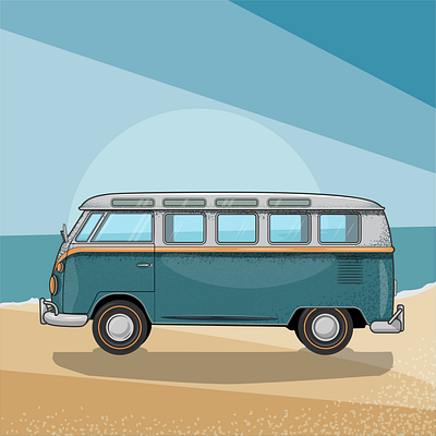 Volkswagon Kombi design graphic design illustration poster print design vector vector art