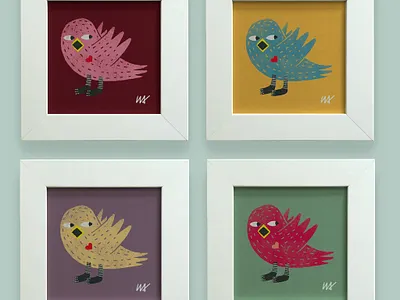 Passarinhos arte design de interiores digital painting illustration ilustração molduras decorativas pintura digital