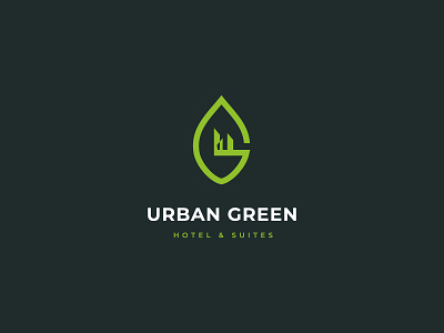 Urban Green Hotel & Suites adobe illustrator adobe photoshop branding clean design freelance designer green logo hotel logo illustration logo logo design logo design branding logo designer logotype ui urban logo vector