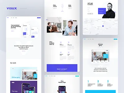 Shot #15801303 app blue branding business clean corporate design green landing layout page saas software ui ux visux web website white