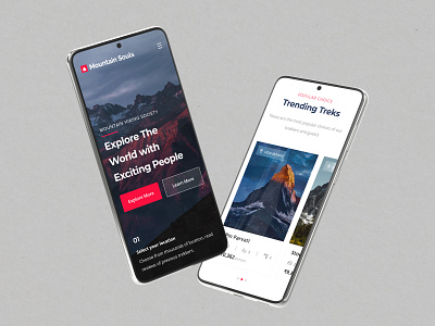 Trekking Website Design hike hiking mobile view mountain responsive trek trekking website website design