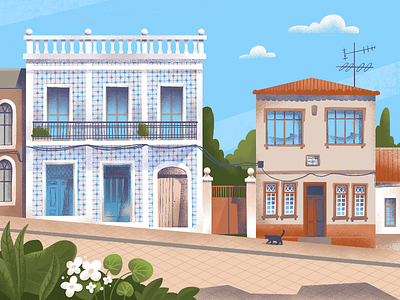 Random Streets: Rio Maior, Portugal city cityscape creative illustration design design studio digital art digital illustration digital painting graphic design illustration illustration art illustrations illustrator portugal procreate street summer travel traveling urban