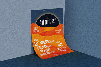 Festival les Authentiks / Poster desert festival graphic design illu illustration illustrator mockup moon poster print