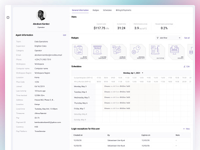 Invisible's Agent Profile agent profile backend desktop enterprise app saas team management user management