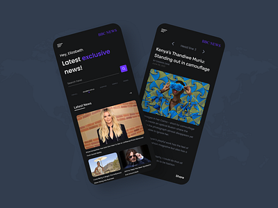 BBC News App UI design app bbc news death design landing news news app redesign ui ux web