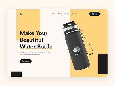 Product Page Header Visual Exploration 2021 trend bottle dribbble best shot drink header design header exploration hero header landing page popular shot product product page redesign trends typrography ui design water web design webdesign website concept website design