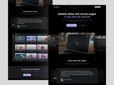 BurnerPage Landing Page best branding business creative design graphic design landing page popular shot redesign trending design ui ux web design website
