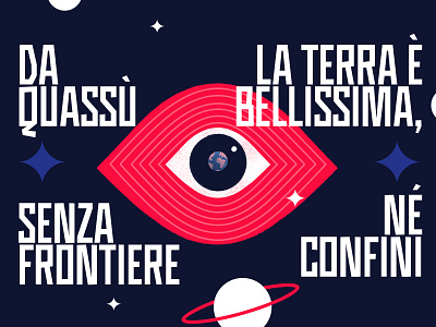 L'occhio di Gagarin - Gagarin's eye bounderies design earth eye flat gagarin illustration quote space stars vostok