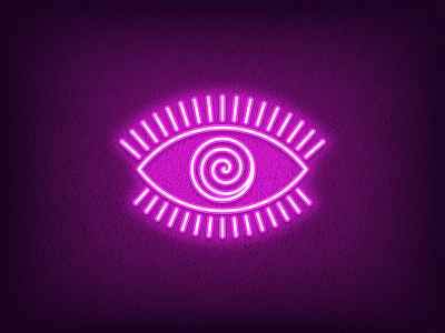 Magic Eye eye hypnosis hypnotic icon illustration iris logo look magic mesmerism neon purple see sight sign spiral symbol vector view vision