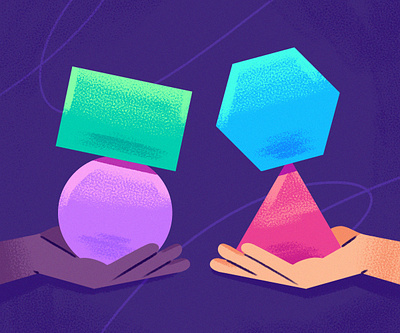 Factors editorial hands healthcare illustration shapes simple texture