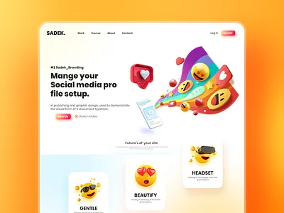 Fresh Emoji Landing Page Design - #DailyUi daily ui challenge
