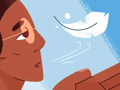 Breath Control breathe design editorial feather health healthcare illustration lungs respiration texture