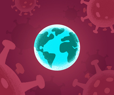 Covid and Healthcare coronavirus covid 19 design earth editorial globe healthcare illustration pandemic texture world