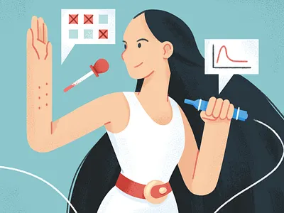 Allergy & Asthma Testing allergy breathing character design healthcare illustration medical texture