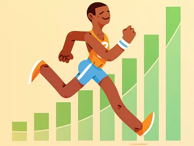 Athletic Measurement athlete character design editorial happy healthcare illustration run running sports texture