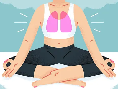 Yoga and Asthma asthma breathe breathing design exhale illustration inhale lungs meditation texture woman yoga