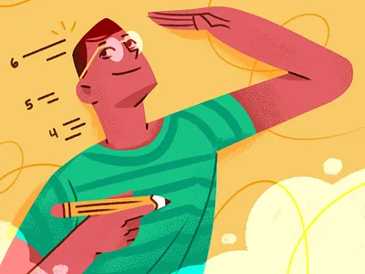 Outgrowing Asthma character design draw editorial happy health healthcare illustration measurement medical pencil texture