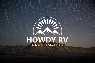 Howdy RV mountain logo design adventure awesome logo creative logo graphic design logo modern logo mountain shell spark symbol logo