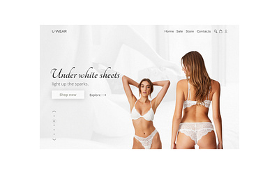 Second shot of U-wear minimal ui ux web design website