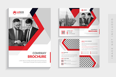 Company profile brochure template design with red color a4 bifold brochur branding brochure business creative flyer graphic design logo minimalist page print red color