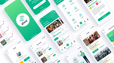 Gfund – Charity Donation Mobile App UI Template app ui card ui charity charity app ui donate aid donation fund collection humanity humanity app ui mobile app ui nonprofit ui design ux