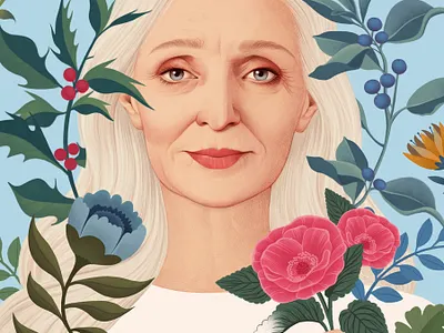 Illustration Festival botanical digital floral folioart illustration mercedes debellard pattern realist portrait