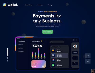 Wallet web UI app design minimal ui web xd xd design